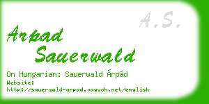 arpad sauerwald business card