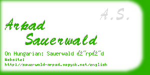 arpad sauerwald business card